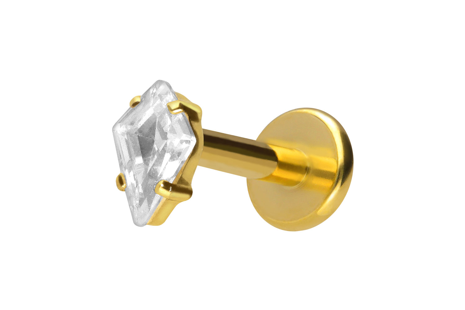 Titan Labret Piercing mit Innengewinde KRISTALLRAUTE